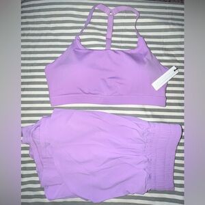 Paragon FeatherKnit High-Rise Trackshort + Reluna Rise Bra in Zap Sz M